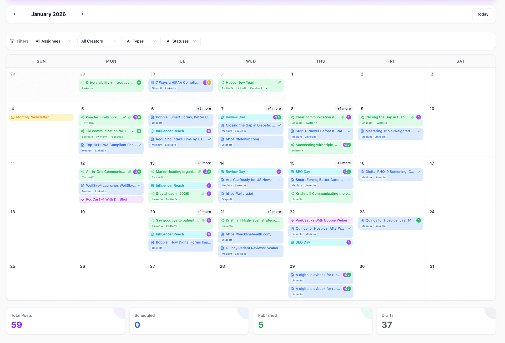 PostWyse - Visual Content Calendar - Your Entire Month