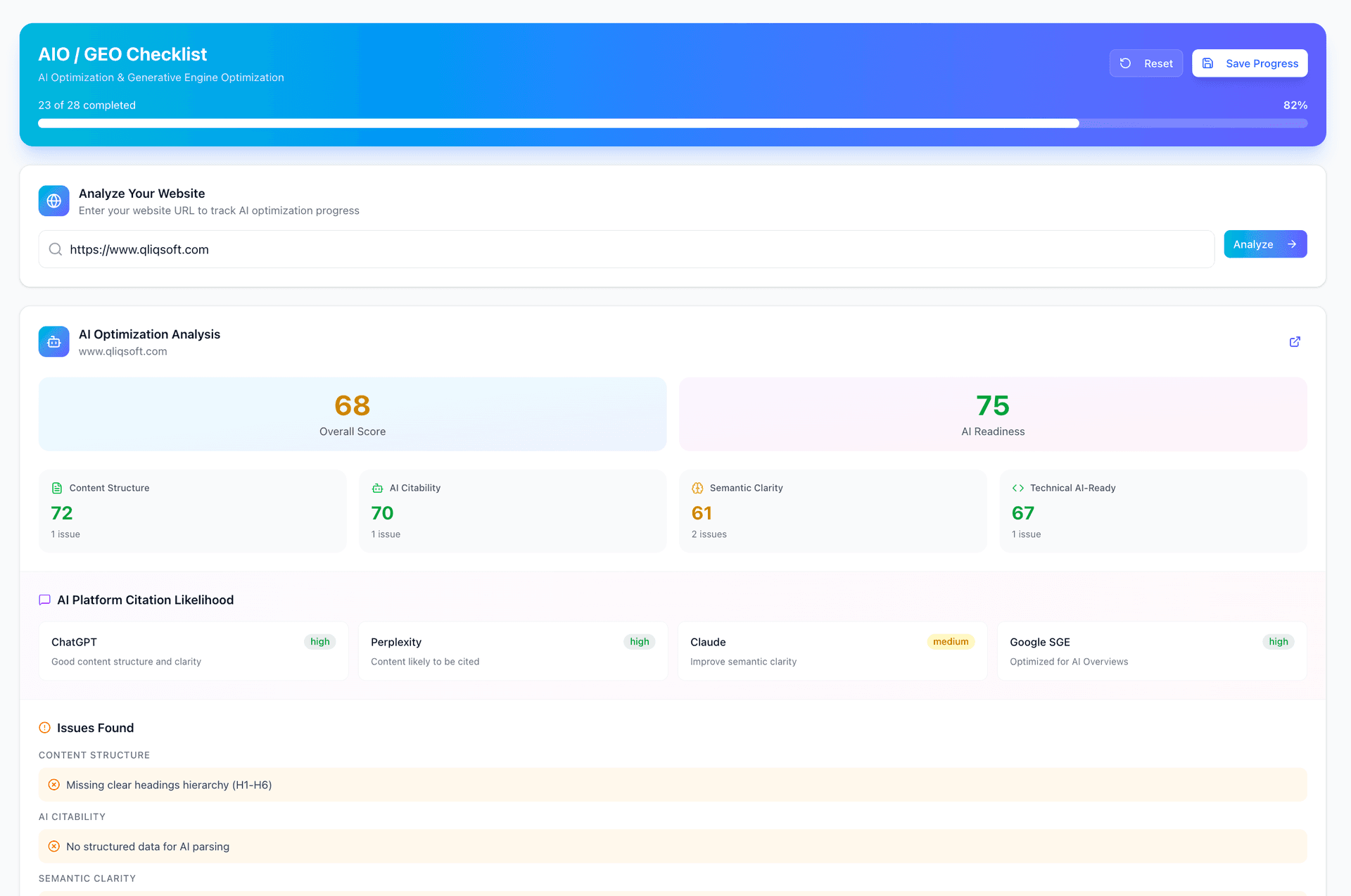 PostWyse - AIO/GEO Optimization - AI Readiness Score