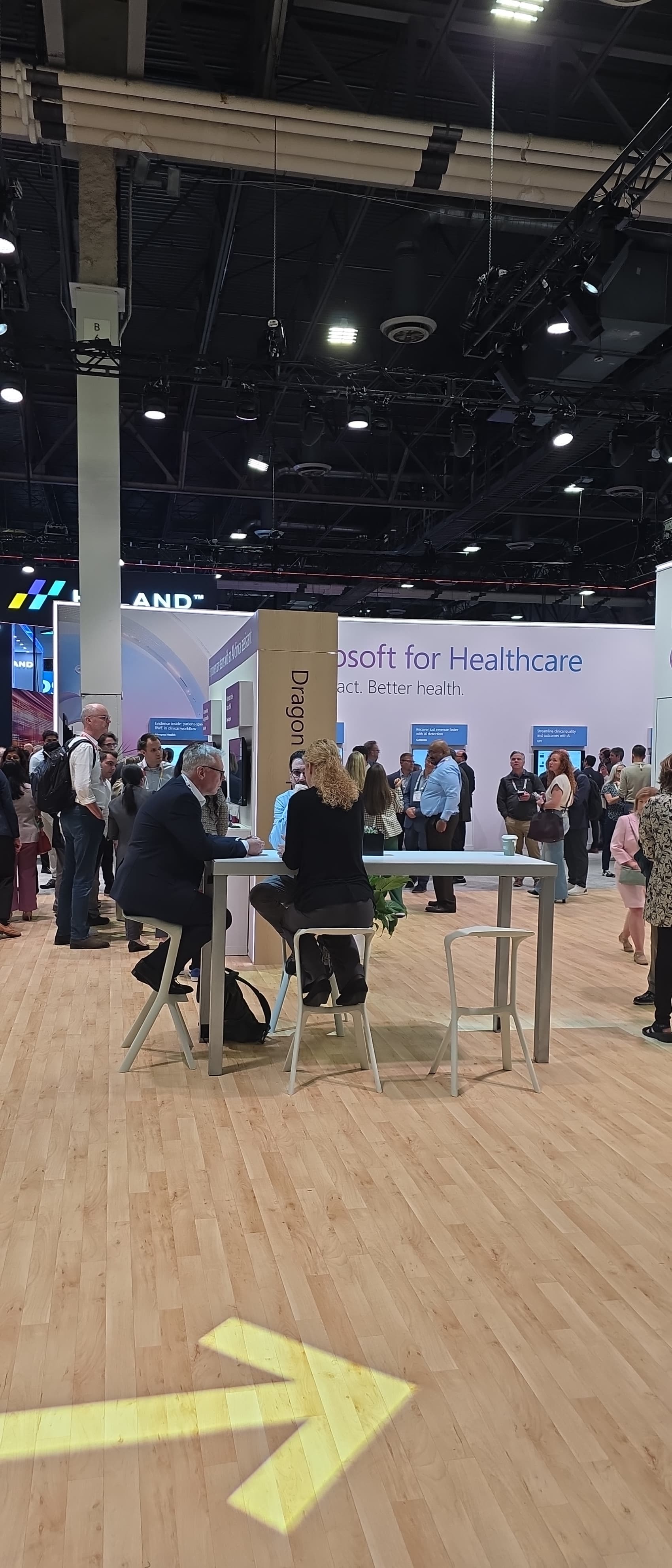 Networking and founder conversations at HIMSS 2026